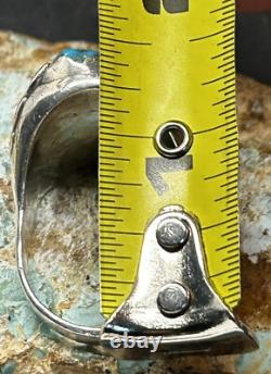 Rare Large Early Zuni Dan Simplicio Sterling Turquoise Coral Snake Ring Size 14+