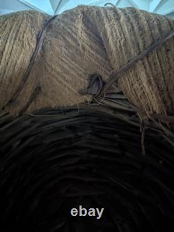 Rare Native American Basket Early 20th C, with Rabbit Fur-Handwoven 1920's, 16W