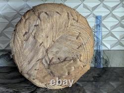 Rare Native American Basket Early 20th C, with Rabbit Fur-Handwoven 1920's, 16W