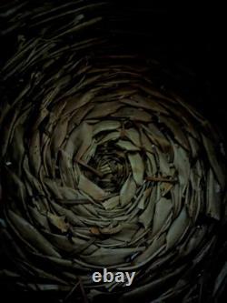 Rare Native American Basket Early 20th C, with Rabbit Fur-Handwoven 1920's, 16W