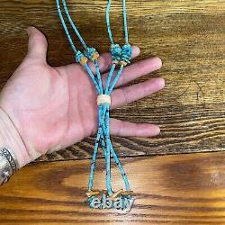 Rare Old Early Fine Heishi Santo Domingo Jacla Coral Turquoise NECKLACE