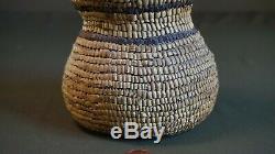 Rare & Unusual Early 1900 Native American Salish Fully Imbricated Jar Basket