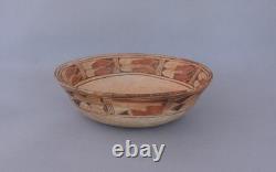 Rare Very Early Hopi Pueblo Chili Bowl Pot Polychrome 8 1/4 x 2 1/2