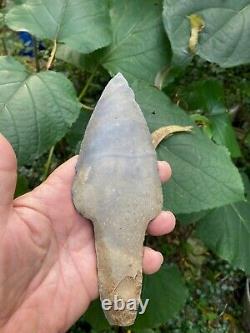 Rare Wide Body Authentic Mayan Stemmed Macro Blade Dagger 7 ¾' x 2 3/4