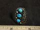 Rare Early Julian Arviso Navijo Ring Turquoise & Sterling Silver Size 9 Old Pawn