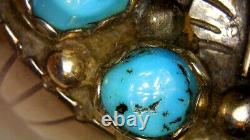 Rare early Julian Arviso Navijo ring Turquoise & Sterling silver size 9 old pawn