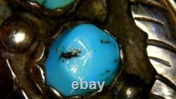 Rare early Julian Arviso Navijo ring Turquoise & Sterling silver size 9 old pawn