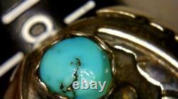 Rare early Julian Arviso Navijo ring Turquoise & Sterling silver size 9 old pawn