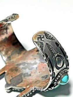 Rarest Handmade Early Unsigned Navajo Native American Silver Bracelet, Reduced