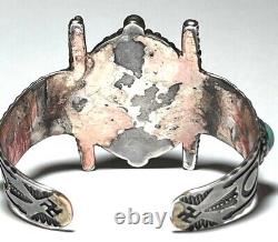 Rarest Handmade Early Unsigned Navajo Native American Silver Bracelet, Reduced