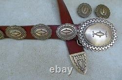 Ray Tracey Knifewing Segura Sterling Silver Early Concho Belt Near MINT WOW