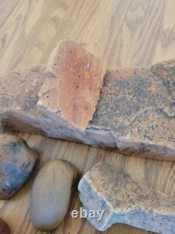 Red Desert Varnish Native American Indian Stone Effigy Rock Art, Artifact Tools