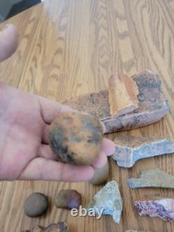 Red Desert Varnish Native American Indian Stone Effigy Rock Art, Artifact Tools