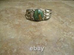 SCARCE EARLY Fred Harvey Era Navajo Silver ROYSTON Turquoise Applique Bracelet