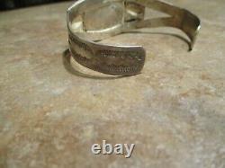 SCARCE EARLY Fred Harvey Era Navajo Silver ROYSTON Turquoise Applique Bracelet