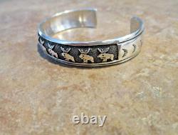 SPECIAL EARLY TOMMY SINGER (d.) Navajo Sterling NINE BUFFALO Design Bracelet