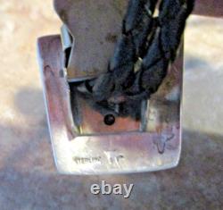 SPLENDID! EARLY TOMMY SINGER (d.) Navajo Sterling Silver THREE FIGURE Bolo Tie