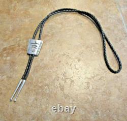 SPLENDID! EARLY TOMMY SINGER (d.) Navajo Sterling Silver THREE FIGURE Bolo Tie