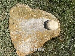 ST group Authentic Archaic Indian Grinding Matate & Stone From The Wolf Fam. Col