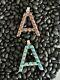 Sterling Native American Turquoise Coral Letter A Initial Pendant & Other Ask
