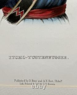 Set 4 McKenney & Hall Native American Chiefs Rice & Hart 1840s Lithographs