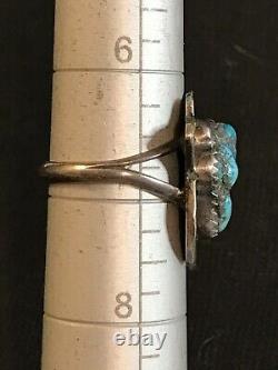 Silver 1930s Turquoise Ring by Navajo Etsitty Tsosie 1880-1937 Size 6.75