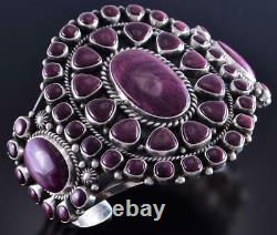 Silver & Purple Spiny Oyster Shell Navajo Cluster Bracelet by Tyler Brown 1K06G