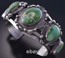 Silver & Turquoise Navajo Five Stone Bracelet by Tom Harris ZJ13G