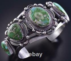 Silver & Turquoise Navajo Five Stone Bracelet by Tom Harris ZJ13G