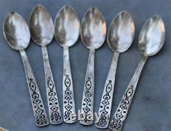 Six Antique Old Pawn Sterling Navajo Native American Handmade Spoons