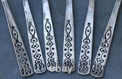 Six Antique Old Pawn Sterling Navajo Native American Handmade Spoons Six Antique Old Pawn Sterling Navajo Native American Handmade Spoons