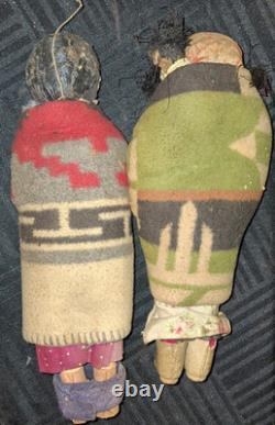Skookum Dolls Lot of 2 Very Early Dried Apple & Other Need Some Repair