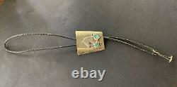 Small Bear Ponca Tribe Bolo Tie sterling horse with turquoise and Coral stones