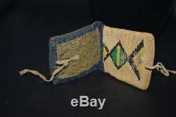 Small Nez Perce Indian Corn Husk Bag Wallet Early 1900s Native American