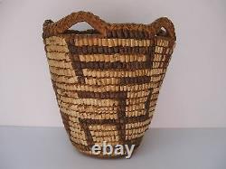 Small pictorial Native American Pacific NW Klickitat Basket early 1900 WOW