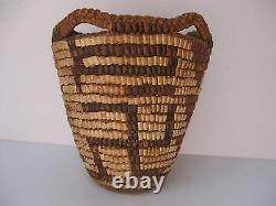 Small pictorial Native American Pacific NW Klickitat Basket early 1900 WOW
