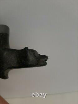 Steatite Pipe Native American Bear Head Seneca South Carolina Early 1900