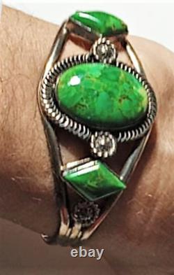 Sterling Silver Old Pawn Richard Begay Navajo Vibrant Gaspite Cuff Bracelet lot