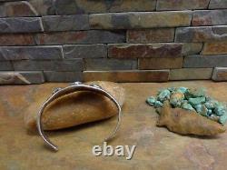 Stunning Early Navajo 3 Turquoise Sterling Cuff Native Old Pawn Fred Harvey Era