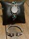 Stunning Early Navajo Turquoise, And Lapis Watch (rb) Sec/ Band Mother Of Pearl