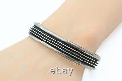 Stupendous Gail Bird Yazzie Johnson Early Sterling Silver Navajo Cuff Bracelet