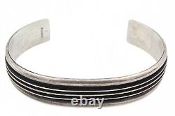 Stupendous Gail Bird Yazzie Johnson Early Sterling Silver Navajo Cuff Bracelet