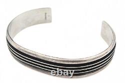 Stupendous Gail Bird Yazzie Johnson Early Sterling Silver Navajo Cuff Bracelet