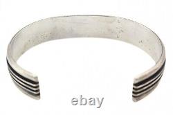 Stupendous Gail Bird Yazzie Johnson Early Sterling Silver Navajo Cuff Bracelet