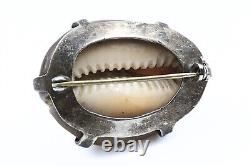 Stupendous Sterling Silver Early Navajo Native American Shell Pin