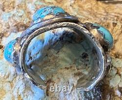 Super Rare Early Zuni DAN SIMPLICIO Massive Sterling & Turquoise Snake Ring 32G