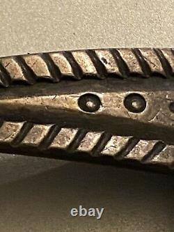 Super early navajo belt buckle nice chiseling stamps small silver EX Jay Evetts