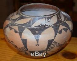 Superb Early 1900's Handcoiled Old Acoma Pueblo Olla! Free Shipping