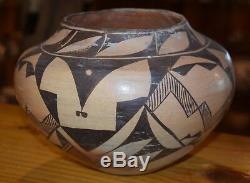 Superb Early 1900's Handcoiled Old Acoma Pueblo Olla! Free Shipping