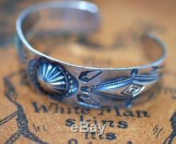 Superb Early Navajo Whirling Log Sterling Silver Cuff Bracelet